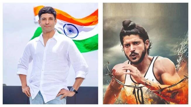 Farhan Akhtar in a still from Bhaag Milkha Bhaag