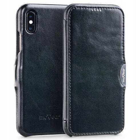 Pouzdro na iPhone Xs / X kožené Obal s prémiovou kapsou MOVEAR