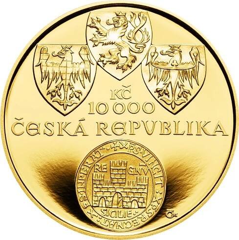 Česká mincovna Zlatá bula sicilská 1 oz 2012 zlatá mince 10000 Kč Proof 31,1 g