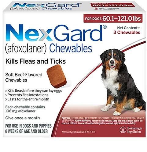 NexGard Chewable Tablets for Dogs 60.1-121 lbs