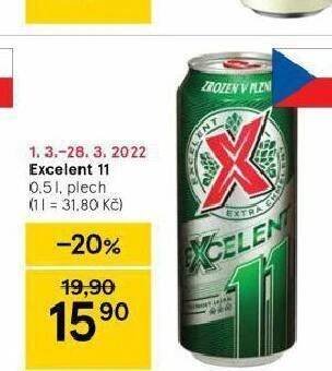 Tesco Pivo excelent 11 nabídka