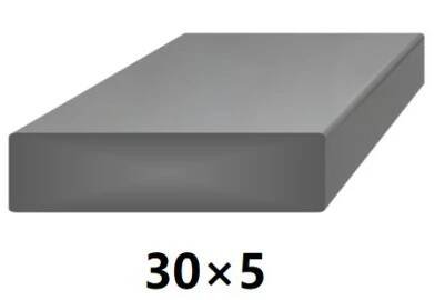 Plochá plná oceľová tyč 30x5 mm (pásovina), bez povrchovej úpravy