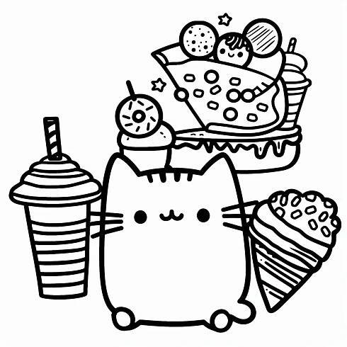 Pusheen omalovánky 9