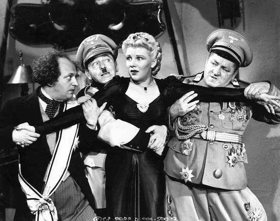 Three Stooges Scene with Actress