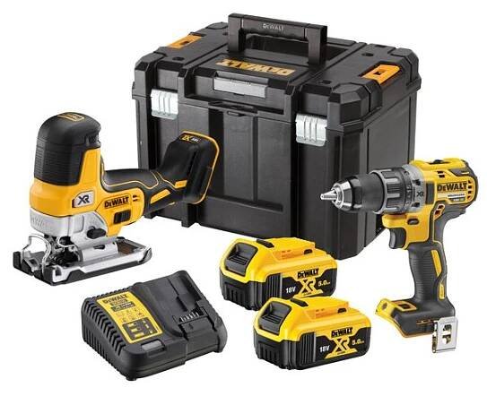 DCK298P2T DeWALT 18V AKU kombo sada DCD791 + DCS335 ; 2x 5,0Ah Li-Ion 18V