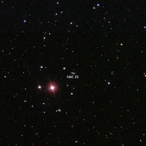 SDSS image of region near the double star listed as NGC 33