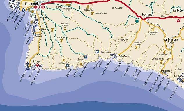 Mapa Ciutadella sur
