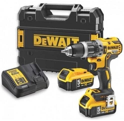 DeWALT DCD796P2 Bezuhlíková příklepová vrtačka XR (70Nm/18V/2x5,0 Ah) kufr Tstak