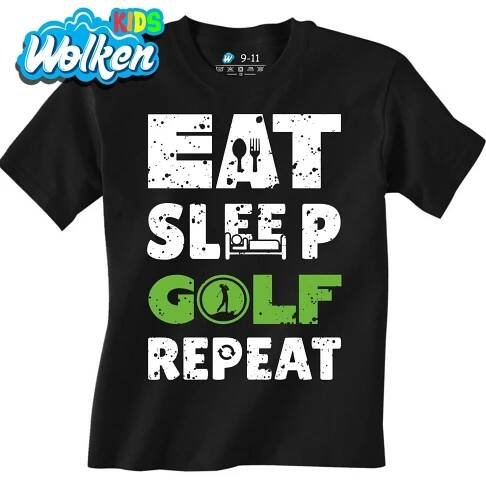 Obrázek produktu Dětské tričko Jez Spi Hraj Golf Opakuj Eat Sleep Golf Repeat