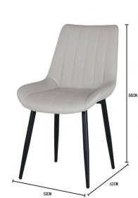 Židle Evas - černá/béžová, Moderní, kov/dřevo (52/88/62cm)