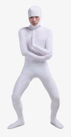 Morph Suit White Lycra Spandex Catsuit with Face Opened Unisex Full Body Suit milanoo