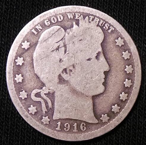 1916 Barber Quarter G-6