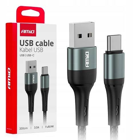 Nabíjecí kabel USB-A - USB-C 3A 200cm FullLINK AMIO-03912