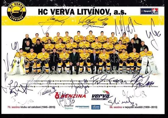 HC Verva Litvínov - podepsaná RUČINSKÝ, LUKEŠ, HANZL a další