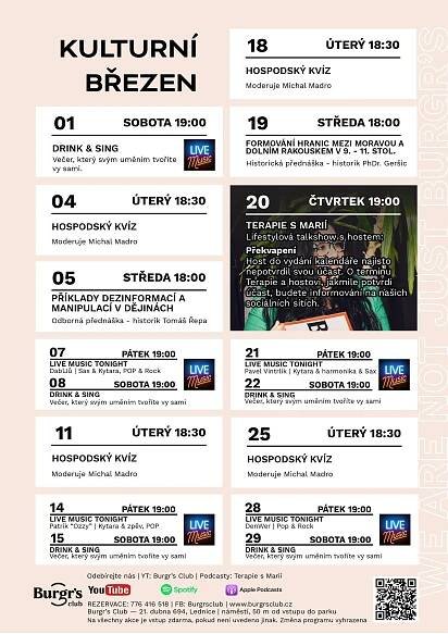 Burgr's Club Lednice - Program