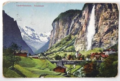 Lauterbrunnen Staubbach , Vodopád ve Švýcarsku / Pohlednice (k22)