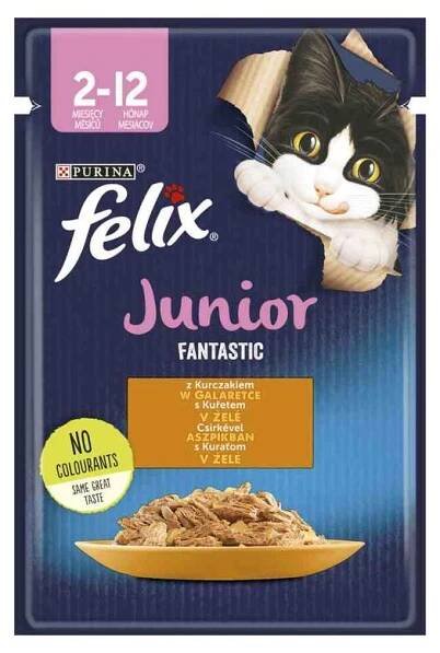 26x 85g Felix Junior Fantastic Pouches kapsičky kuřecí vlhké krmivo pro kočky