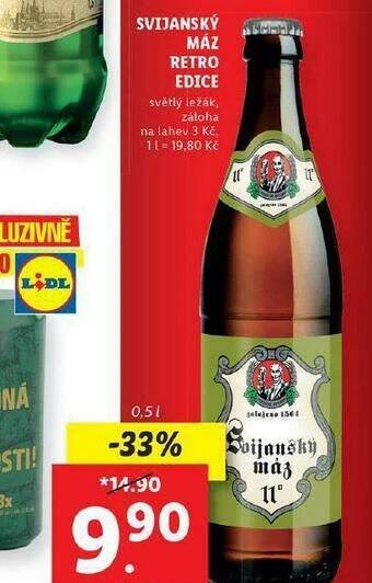 Lidl Pivo svijanský máz retro edice nabídka