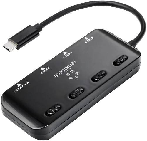 Renkforce RF-HUB-321 3 porty USB 3.0 hub se zabudovanou čtečkou SD karet černá