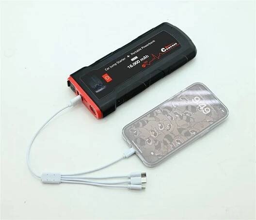 Powerbanka Compass Powerbanka s funkcí Smart Jump Starter, 16.000 mAh, 2000 A ...