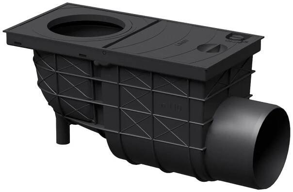 Lapač střešních splavenin LIKOV GRS 80-125 mm s bočním odtokem DN110 černý - NonstopStavebniny.cz