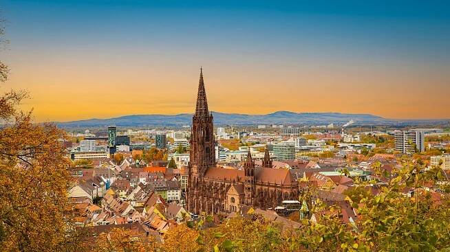Die Altstadt von Freiburg. 