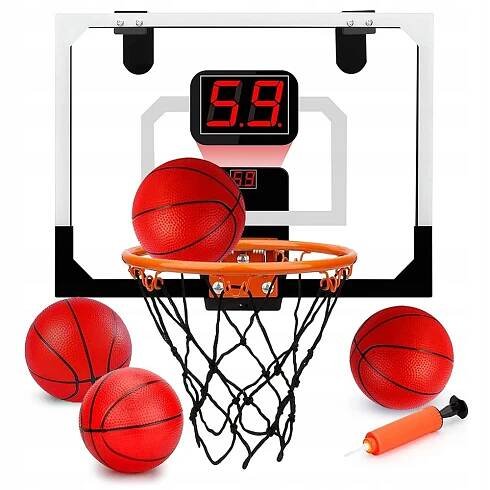 BASKETBALOVÁ TABULE S KOŠÍKEM BASKETBAL PRO DĚTI MINI KOŠ NA DVEŘE HRY MÍČKY za 578.00CZK - Allegro