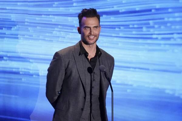 BEVERLY HILLS, CALIFORNIA - MARCH 30: Cheyenne Jackson speaks onstage during the GLAAD Media Awards at The Beverly Hilton on March 30, 2023 in Beverly Hills, California. (Photo by Randy Shropshire/Getty Images for GLAAD)