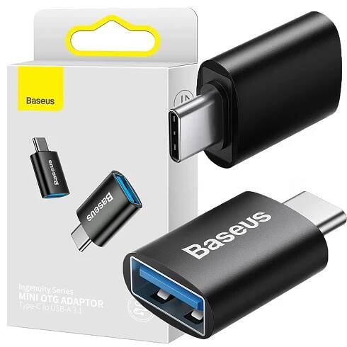 BASEUS Ingenuity mini OTG redukce USB-C samec na USB-A samice 3.1, černá (ZJJQ000001)