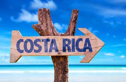 Fototapeta Costa Rica podepsat s pláž pozadí