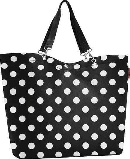 Reisenthel shopper XL, Kabelka, Černá, Bílá, Polyester, Vzorovaný, 35 l, 680 mm
