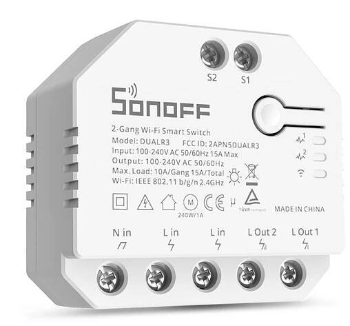 Sonoff DUALR3 2-Gang Wi-Fi Smart Switch