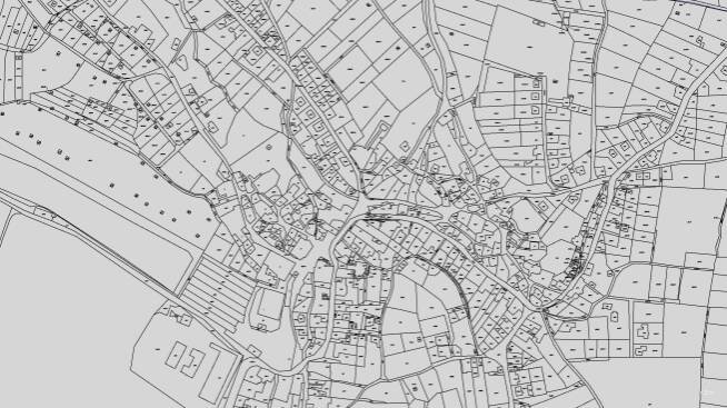 Katastrální mapa pozemků a čísla parcel Žitenice
