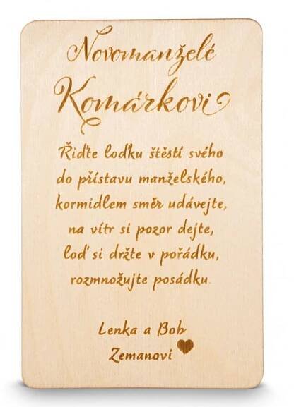 PŘÁNÍ NOVOMANŽELÉ