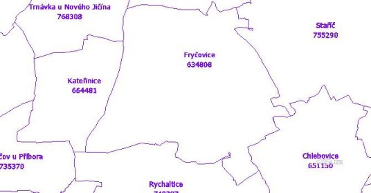 Katastrální mapa Fryčovice