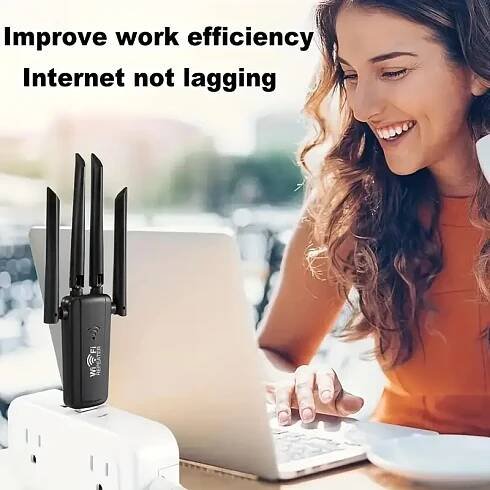  -1 wifi usb repeater s 4 anténami - 2.4ghz bezdrátový extender, 300mbps rychlost dat, 2.4   ,    , ideální pro domácí a kancelářskou použití, kancelářský wi-fi příslušenství | elegantní černý design | usb napájený zesilovač, wifi signálový zesilovač Podrobnosti o produktu 1