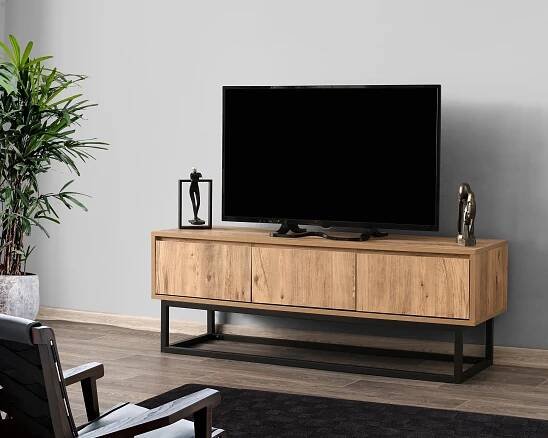TV stolek DANKAN 140 cm, černá/borovice | NEJLEVNEJSINABYTEK.CZ 