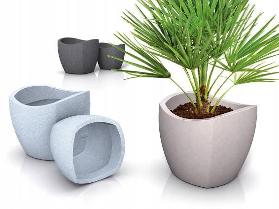 Velký terasový květináč Scheurich Wave Globe Cubo 50 Šířka výrobku 50 cm