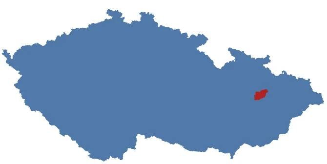 Mapa Hradec Králové a okresu Hradec Králové v ČR