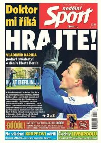 Titulní strana, deník Sport, neděle 3. května