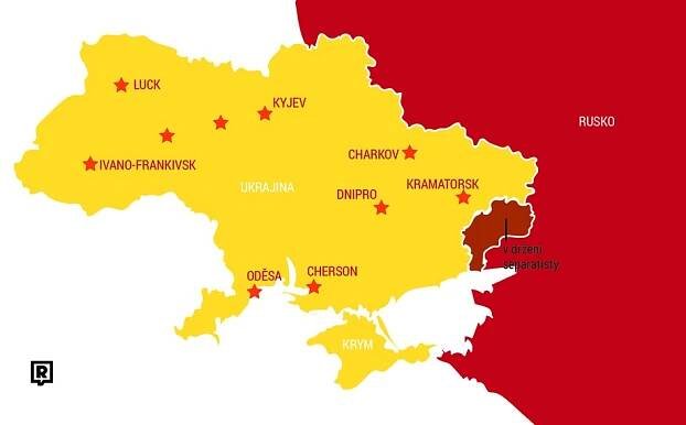 MAPA: Ukrajina čelí ozbrojenému útoku na většině svého území. Popisujeme, kde sledovat vývoj ruské agrese