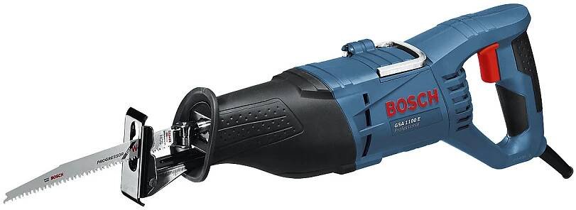 Šavlová pila GSA 1100 E Professional – Bosch v kufru na nářadí s listem ocasky