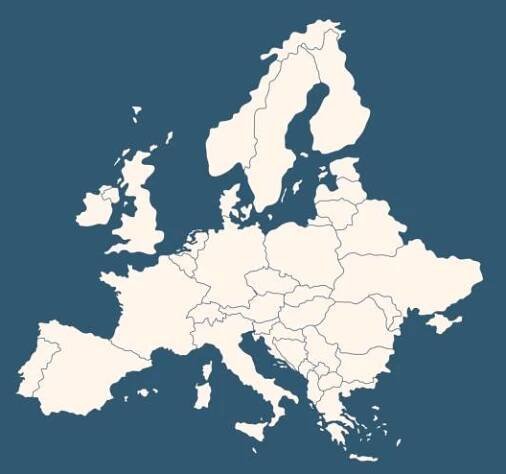 vysoce kvalitní mapa evropy s hranicemi regionů - europa stock ilustrace
