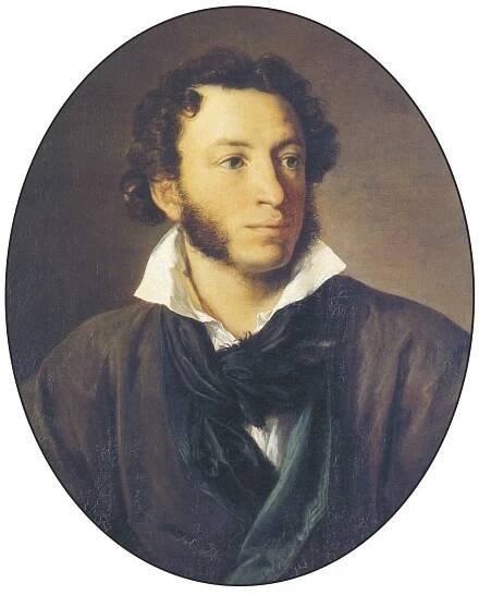 Alexandr Sergejevič Puškin (6. června 1799 Moskva – 10. února 1837 Petrohrad) byl ruský básník, prozaik a dramatik. Byl představitel romantismu a bývá považován za zakladatele moderní ruské literatury. K jeho nejvýznamnějším dílům patří poema Ruslan a Ludmila, drama Boris Godunov, prózy Kapitánská dcerka a Piková dáma a veršovaný román Evžen Oněgin. ▬ Jeho otec Sergej Lvovič Puškin pocházel ze starého ruského šlechtického rodu, dědeček jeho otce Lev Alexandrovič Puškin byl plukovníkem ruské armády. Puškinova matka Naděžda Osipovna Puškina, rozená Hannibalová, před sňatkem žila v Petrohradu na panství Kobrino. Jejím dědečkem, tedy Puškinovým pradědečkem, byl Abram Petrovič Hannibal, ruský vojenský a politický činitel afrického původu, pravděpodobně z oblasti dnešní Eritreje nebo Kamerunu.