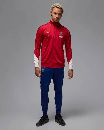 Paris Saint-Germain Strike Fourth Men's Jordan Dri-FIT Soccer Knit Tracksuit - Wings Jordan Red/Blue Void/Phantom/Phantom