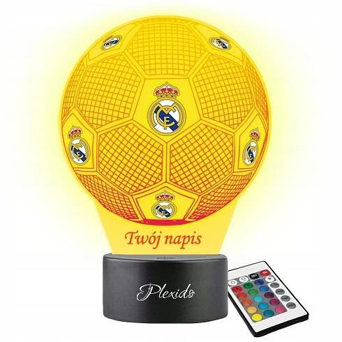 Nočná lampa pre deti s UV potlačou Real Madrid Darček Meno 3D LED