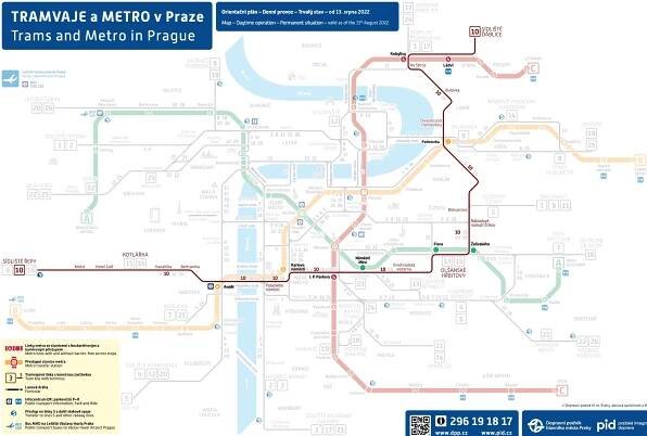 Tramvajové linky Praha: Mapa – Zastávky & Trasy