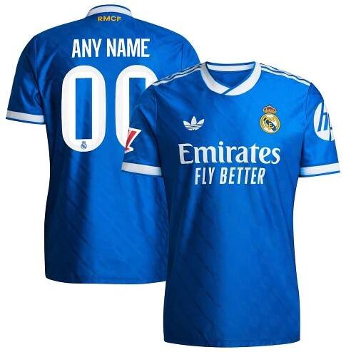  Real Madrid adidas 2025/26 Third Authentic Custom Jersey - Blue