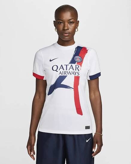 Replika dámského venkovního fotbalového dresu Nike Dri-FIT Paris Saint-Germain Stadium 2024/25 - Bílá/Midnight Navy/University Red/Midnight Navy
