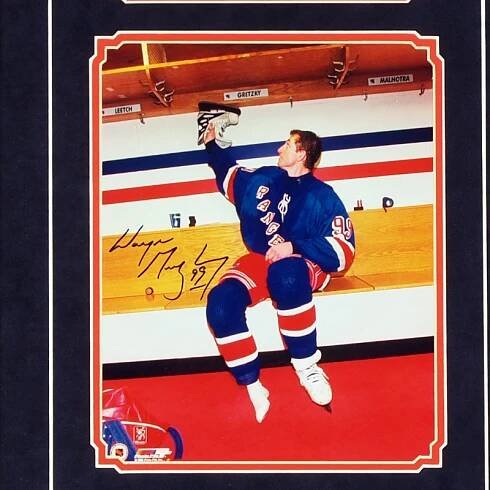 Alternative view of Wayne Gretzky Autographed/Framed New York Rangers Retirement 8x10
